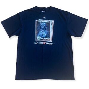 Majestic Baltimore Orioles, Darth Vader short sleeve tee shirt, black